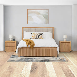 Madeline Timber Queen Bed - Mountain Ash/Grey