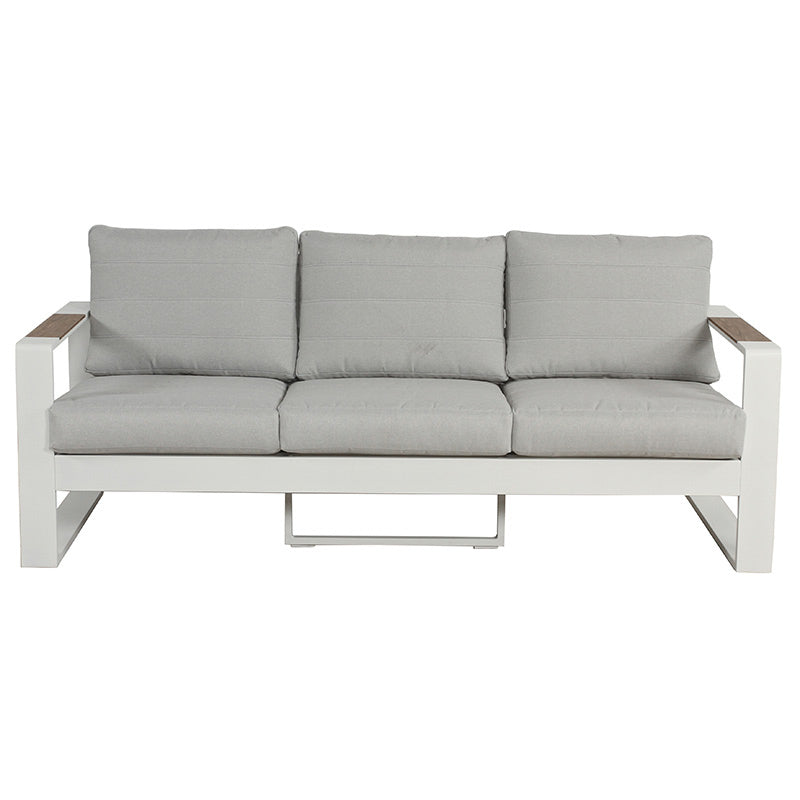 Maderia 5 Piece Outdoor Lounge/Dining Set - White/Light Grey