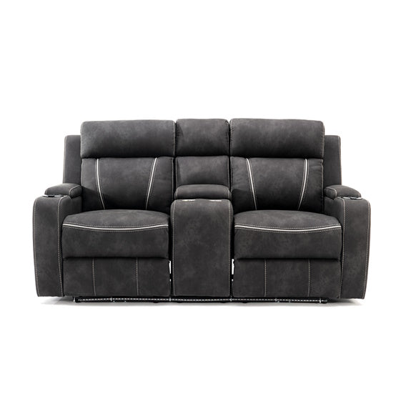 Magic 2+1+1 Electric Fabric Recliner Suite - Charcoal