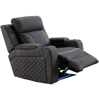 Magic 2+1+1 Electric Fabric Recliner Suite - Charcoal