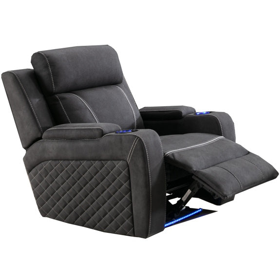 Magic 2+1+1 Electric Fabric Recliner Suite - Charcoal