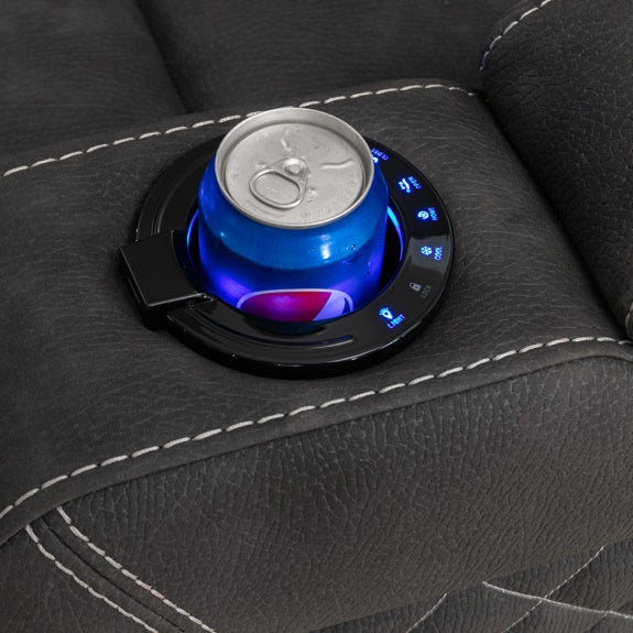 Magic 2+1+1 Electric Fabric Recliner Suite - Charcoal