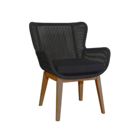 Marrakesh 4 Piece Timber Lounge Set - Natural/Black