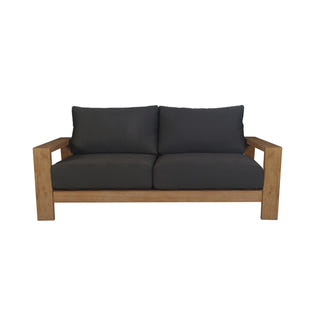 Marrakesh Outdoor 2 Seater Timber Sofa - Natural/Charcoal