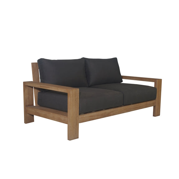 Marrakesh Outdoor 2 Seater Timber Sofa - Natural/Charcoal
