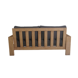 Marrakesh Outdoor 2 Seater Timber Sofa - Natural/Charcoal