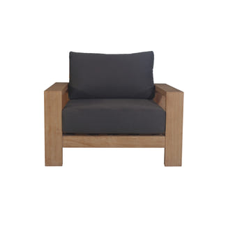 Marrakesh Outdoor 1 Seater Timber Armchair - Natural/Charcoal