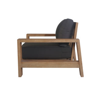 Marrakesh Outdoor 1 Seater Timber Armchair - Natural/Charcoal