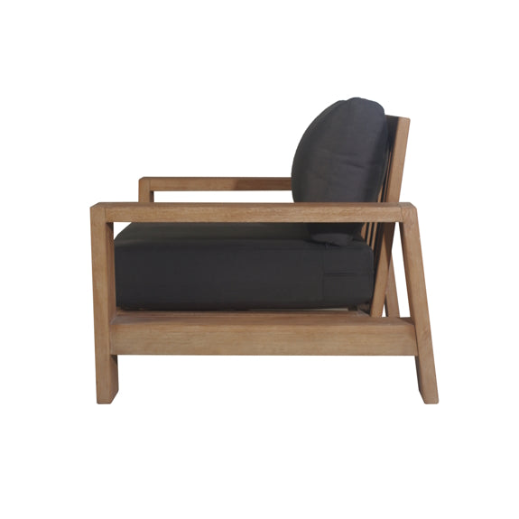 Marrakesh Outdoor 1 Seater Timber Armchair - Natural/Charcoal