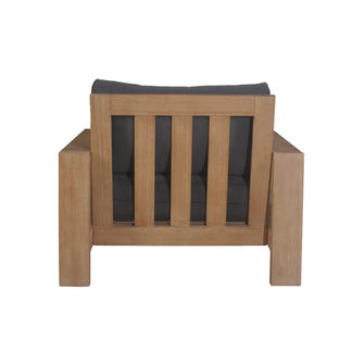 Marrakesh Outdoor 1 Seater Timber Armchair - Natural/Charcoal