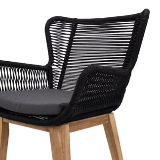Marrakesh Timber and Rope Bar Stool - Natural/Black
