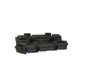 Matrix 4 Seater Home Theatre Electric Recliner Lounge - Jet