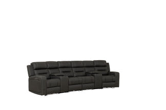 Matrix 4 Seater Home Theatre Electric Recliner Lounge - Jet