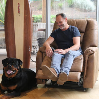 Theorem Mercer Lift & Recline Fabric Armchair - Saddle