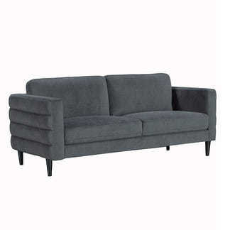 Metro 2 + 3 Seater Sofa Lounge Suite Set - Dark Grey Fabric