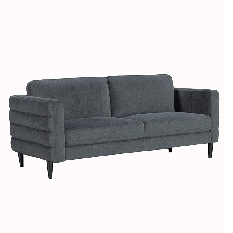 Metro 2 + 3 Seater Sofa Lounge Suite Set - Dark Grey Fabric