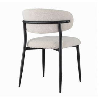 Milan Dining Chair - Off White Boucle