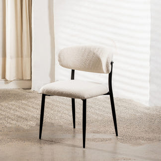 Milan Dining Chair - Off White Boucle