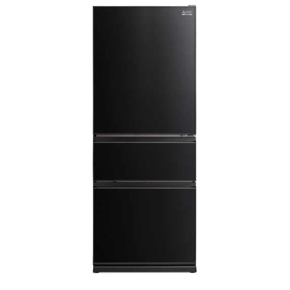 Mitsubishi Electric 450L 3 Door Bottom Mount Fridge - Black