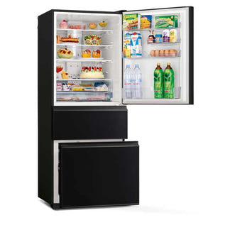 Mitsubishi Electric 450L 3 Door Bottom Mount Fridge - Black