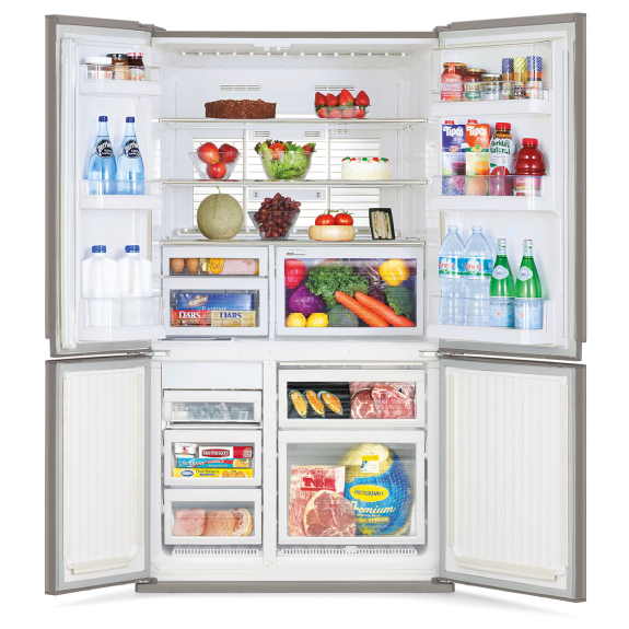 Mitsubishi Electric 580L Quad Door Fridge Freezer - Argent Silver