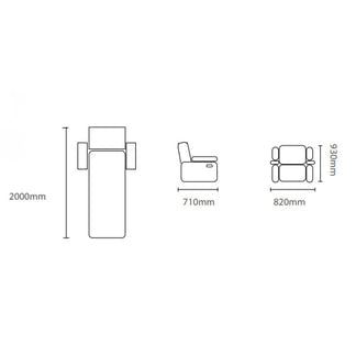 Mono Single Sofa Bed Recliner Armchair - Charcoal