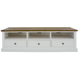 Montreal 1800mm Timber Entertainment Unit - Oak/White