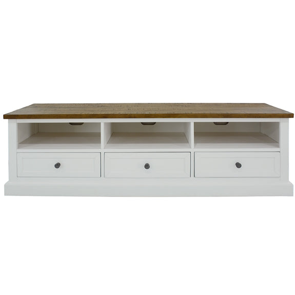 Montreal 1800mm Timber Entertainment Unit - Oak/White