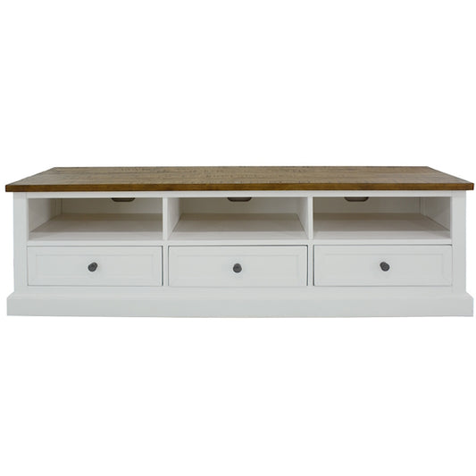 Montreal 1800mm Timber Entertainment Unit - Oak/White
