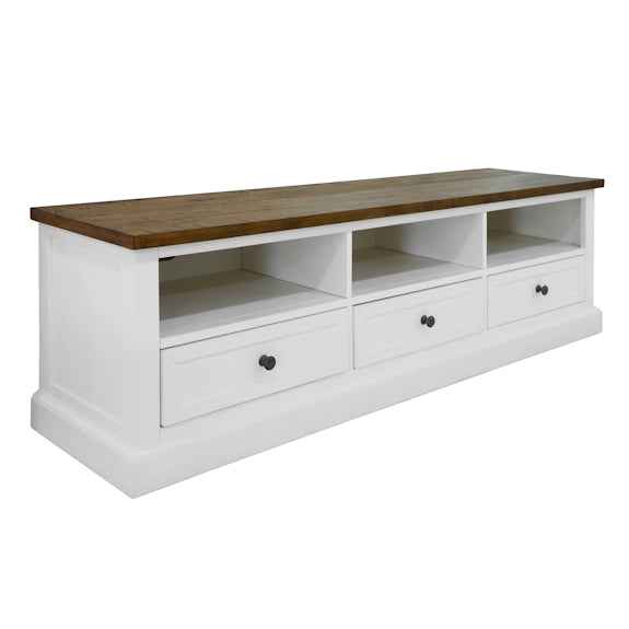 Montreal 1800mm Timber Entertainment Unit - Oak/White