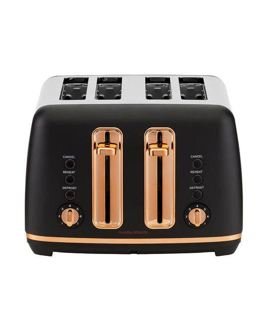 Morphy Richards 4 Slice Ascend Rose Gold Toaster - Black