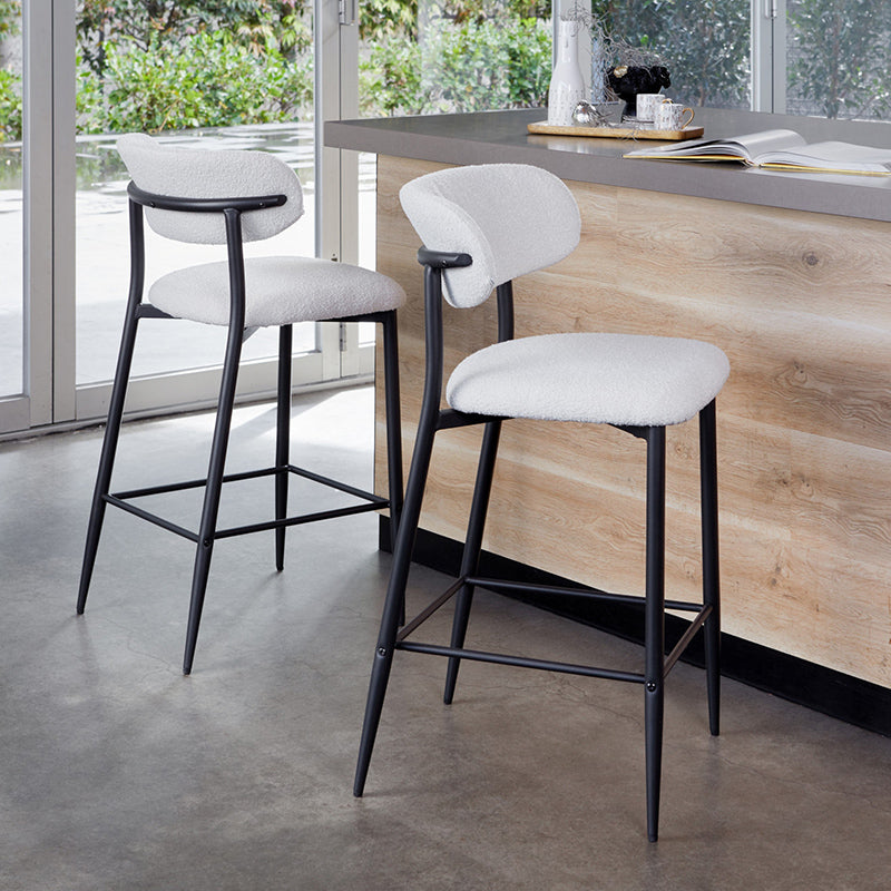 Naples Bar Stool - Off White Boucle
