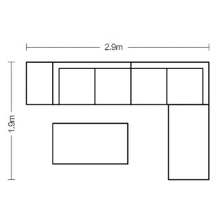 New Moon 5 Piece Modular Outdoor Lounge Setting - White/Biege