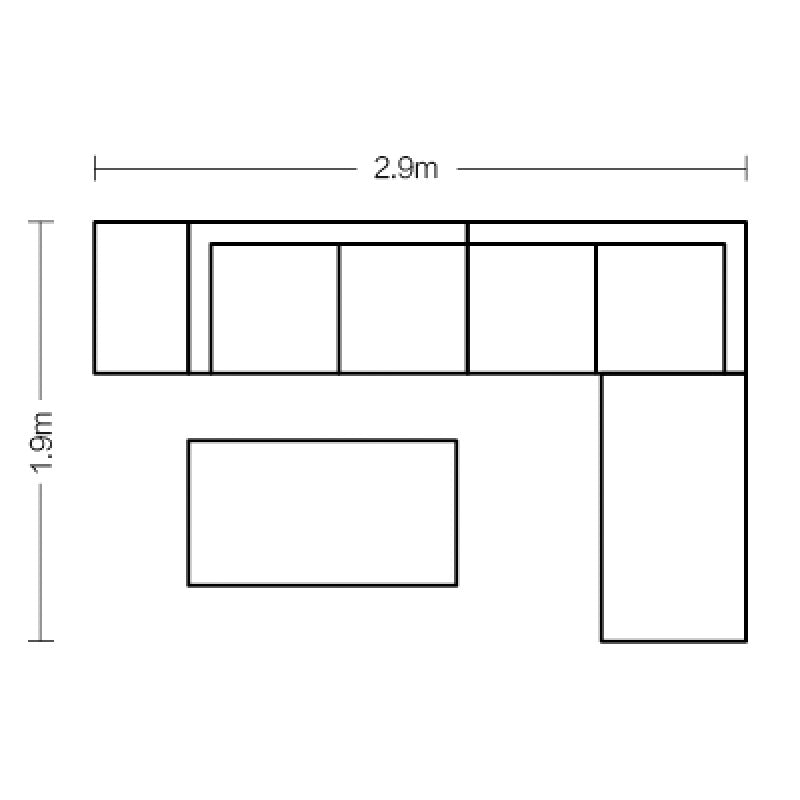 New Moon 5 Piece Modular Outdoor Lounge Setting - White/Biege