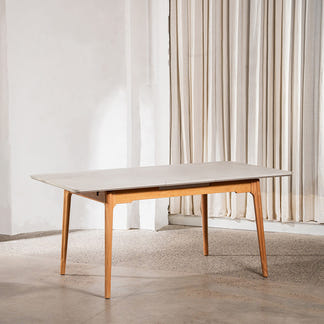 Norway 140-180cm Extension Dining Table - Light Grey/Oak