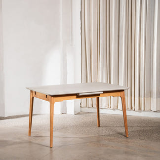 Norway 140-180cm Extension Dining Table - Light Grey/Oak