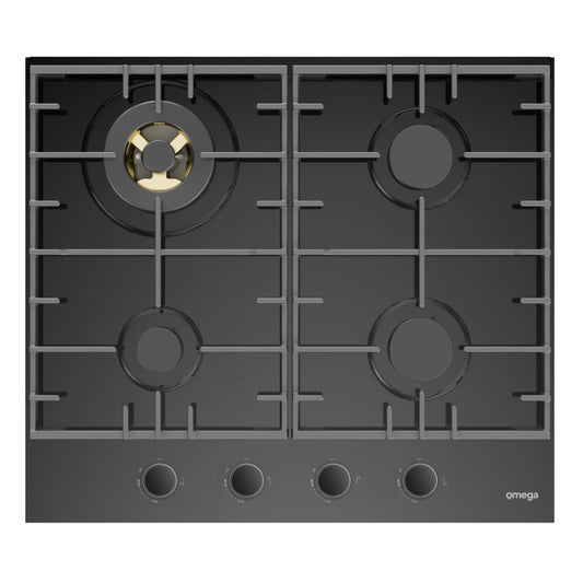 Omega 60cm Gas on Glass Cooktop with Woke Burner