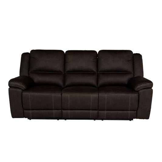 Oregon 3 Seater Fabric Recliner - Jet