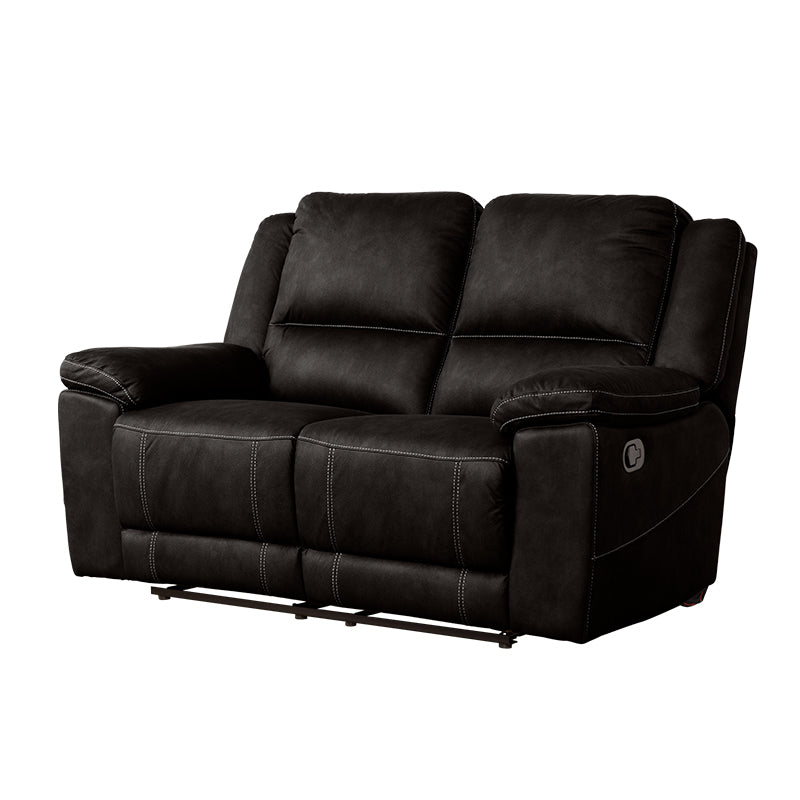 Oregon 2 Seater Fabric Recliner - Jet