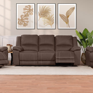 Oregon 3 Seater Fabric Recliner - Graphite