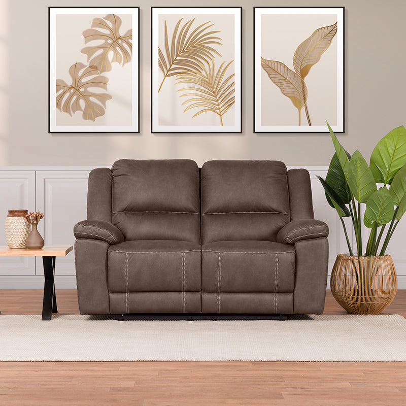 Oregon 2 Seater Fabric Recliner - Graphite