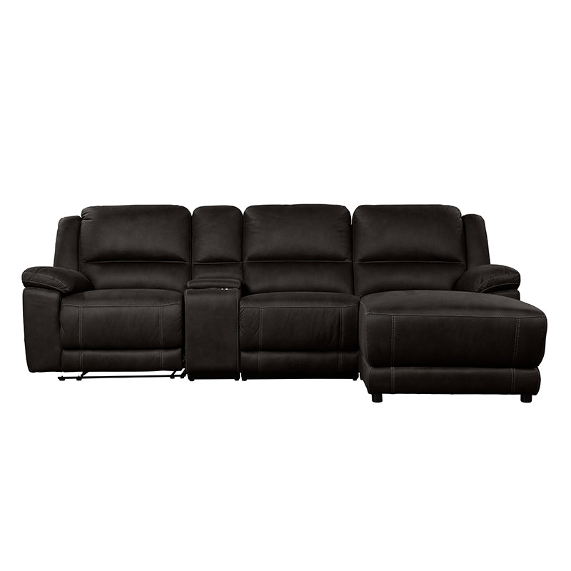Oregon 3 Seater Fabric Recliner with Chaise - Jet