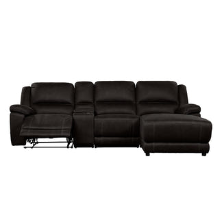 Oregon 3 Seater Fabric Recliner with Chaise - Jet