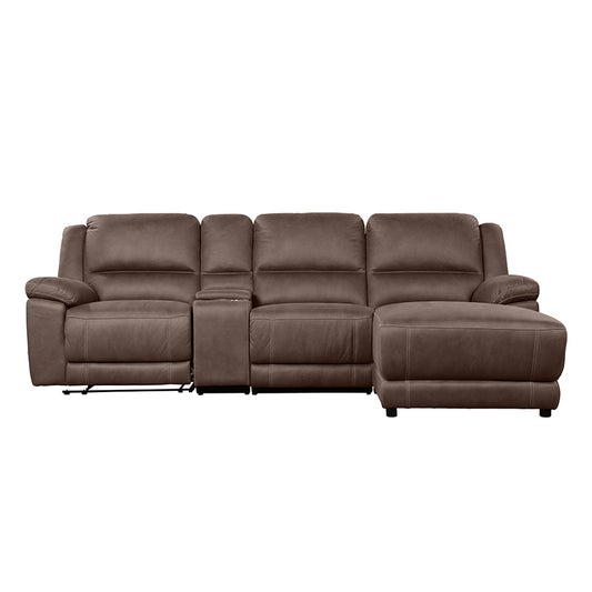 Oregon 3 Seater Fabric Recliner with Chaise - Graphite