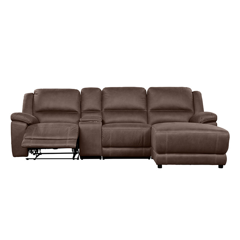 Oregon 3 Seater Fabric Recliner with Chaise - Graphite