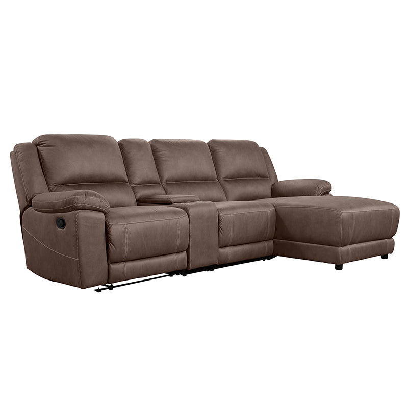 Oregon 3 Seater Fabric Recliner with Chaise - Graphite