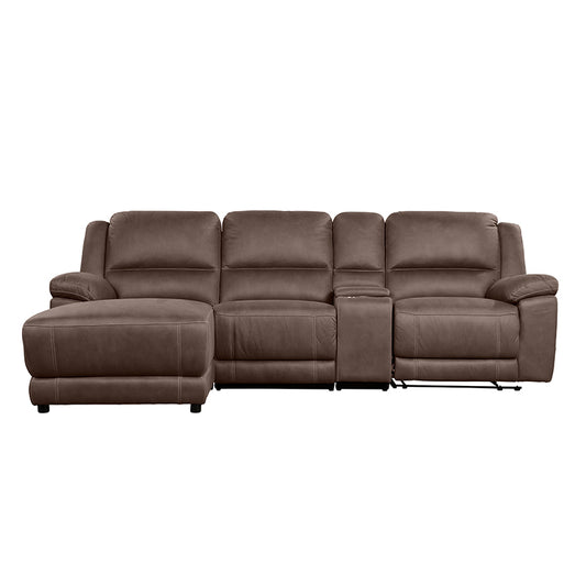 Oregon 3 Seater Fabric Recliner with Chaise - Graphite