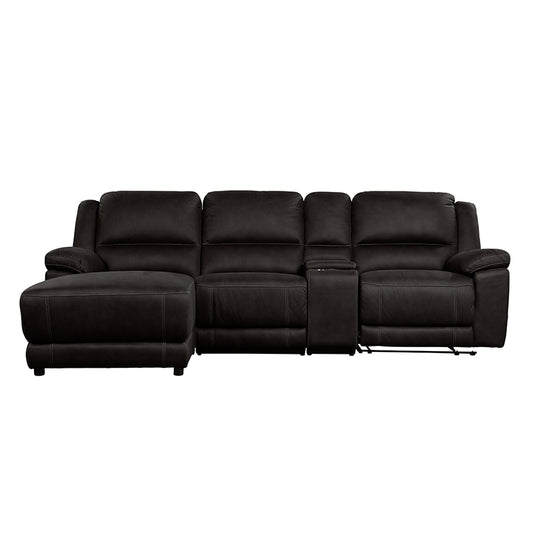 Oregon 3 Seater Fabric Recliner with Chaise - Jet