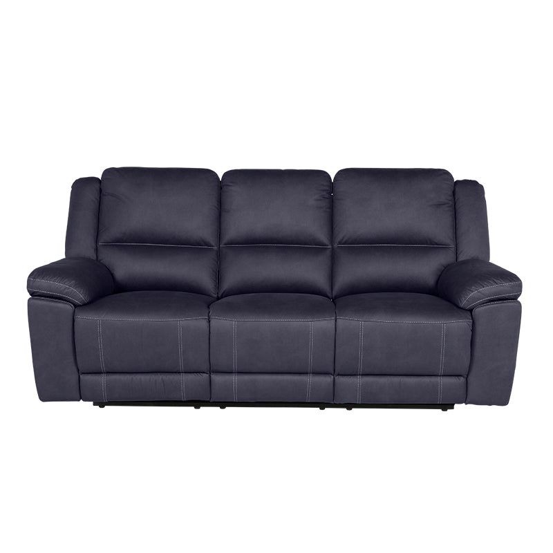 Oregon 3 Seater Fabric Recliner - Navy