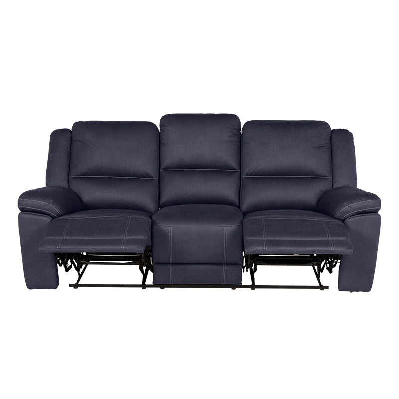 Oregon 3 Seater Fabric Recliner - Navy